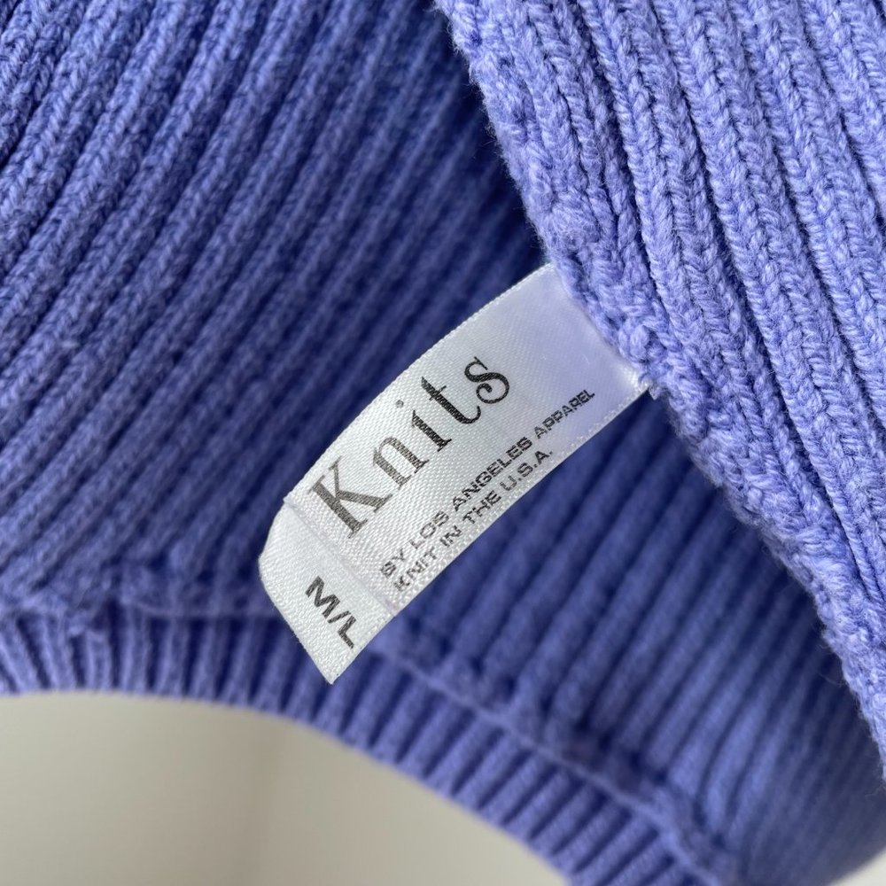 Los Angeles Apparel Heavy Knit Ribbed Crop Top - Picture 6 of 7